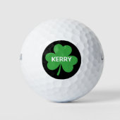 Monogramm grüner Kleeblatt Golfball (Vorderseite)