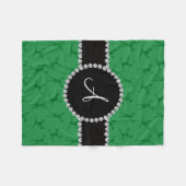 Monogramm grüner schwarzer Kreislauf Fleecedecke (Vorderseite (Horizontal))