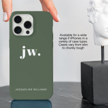 Monogramm Grüner Stylischer Moderner Minimalistisc