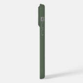 Monogramm Grüner Stylischer Moderner Minimalistisc iPhone Hülle (Linke Seite)
