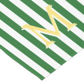 Monogramm-grüner und weißer gestreifter kurzer tischläufer (Ecke)