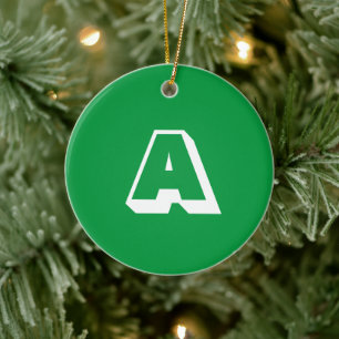 Monogramm grüner weißer Brauch Erstwein Keramik Ornament