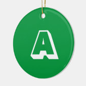 Monogramm grüner weißer Brauch Erstwein Keramik Ornament (Links)
