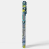 Monogramm grünes, graues abstraktes Muster Case-Mate iPhone Hülle (Rückseite / Rechts)