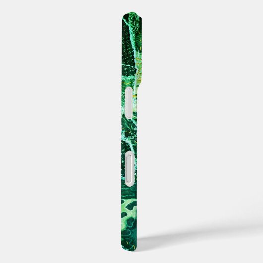 Monogramm-grünes Leopardenmuster Case-Mate iPhone Hülle (Rückseite / Rechts)