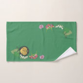 Monogramm Grünes Obst und Blüten Badhandtuch Set (Handtuch)