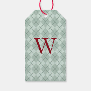 Monogramm Grünes Weihnachts-Geschenk-Anhänger Geschenkanhänger