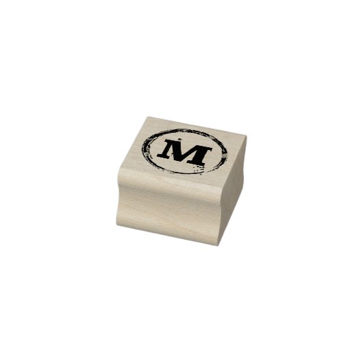 Monogramm Grunge Circle Gummistempel (Stempel)