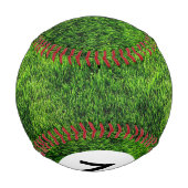 Monogramm Grüngrastextur aus einem Fußballfeld Baseball (Rückseite)