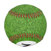 Monogramm Grüngrastextur Baseball (Rückseite)