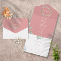 Monogramm Grünzeug Floral Dusty Rose Hochzeit
