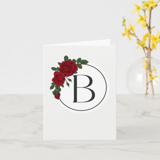 Monogramm-Grußkarte - Buchstabe B Karte (Gelbe Blume)