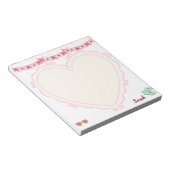 Monogramm gürtelige Herzen Rosa Hintergrund Pastel Notizblock (angewinkelt)