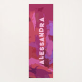 Monogramm gürtelrosa abstraktes Muster modern Yogamatte (Rückseite)