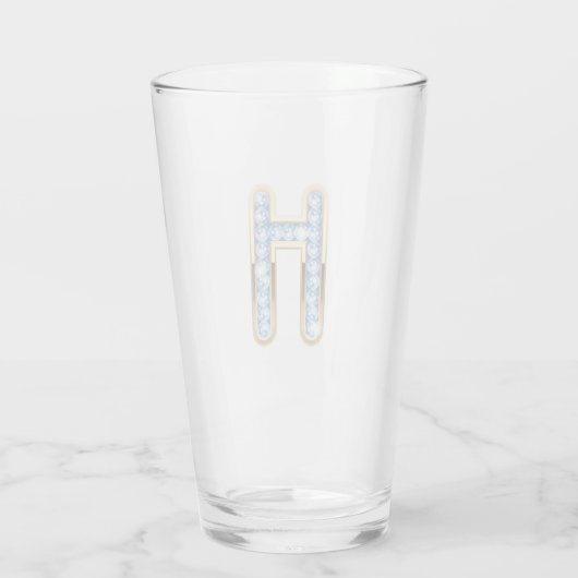 Monogramm H - 16 oz Glas (Rückseite)