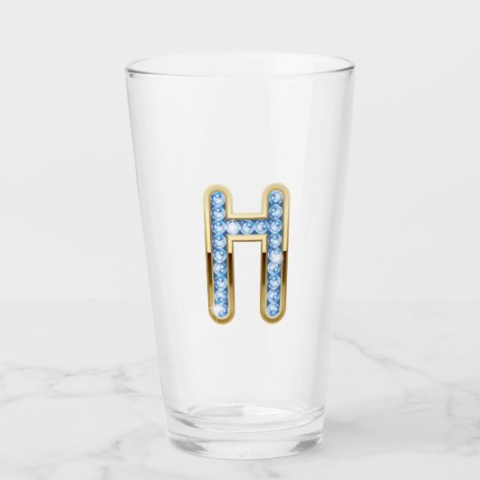 Monogramm H - 16 oz Glas (Vorderseite)