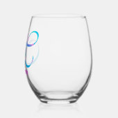 Monogramm "H" Abstrakter Frühlingsrosa Weinglas Ohne Stiel (Links)