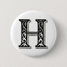 Monogramm H, Buchstabe H, Alphabet H, Initial H