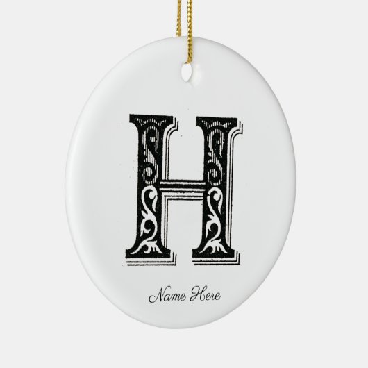 Monogramm H, Buchstabe H, Alphabet H, Initial H Keramik Ornament (Rechts)