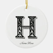 Monogramm H, Buchstabe H, Alphabet H, Initial H Keramik Ornament (Vorne)