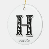 Monogramm H, Buchstabe H, Alphabet H, Initial H Keramik Ornament (Links)
