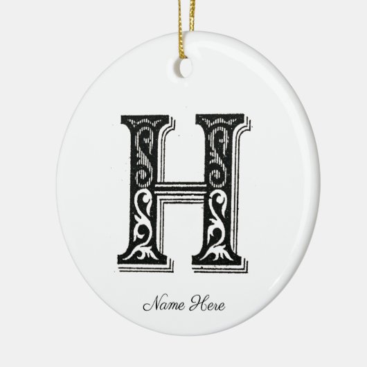 Monogramm H, Buchstabe H, Alphabet H, Initial H Keramik Ornament (Links)
