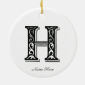 Monogramm H, Buchstabe H, Alphabet H, Initial H Keramik Ornament (Hinten)