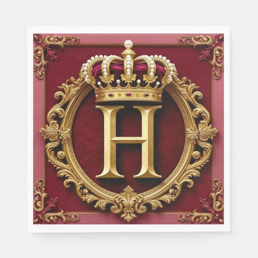 ✨ Monogramm H Design für formelle Veranstaltungsti Serviette (Vorderseite)