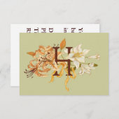 Monogramm H Einladung (Vorne/Hinten)