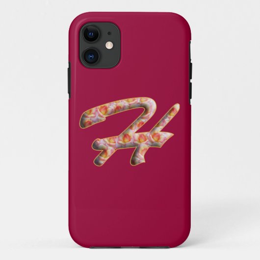 Monogramm H in Rose Muster iPhone 5 Hüllen (Rückseite)
