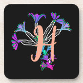 Monogramm H Initial  Bierdeckel Getränkeuntersetzer (Vorderseite)