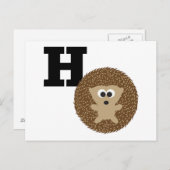 Monogramm H ist für Igel bestimmt. Postkarte (Vorne/Hinten)