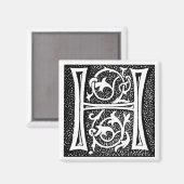 Monogramm "H" mit Punkten - Magnet (Vorderseite/Rückseite)