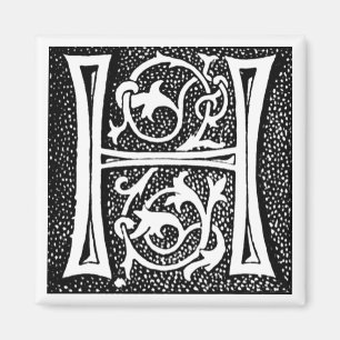 Monogramm "H" mit Punkten - Magnet