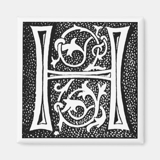 Monogramm "H" mit Punkten - Magnet (Vorne)