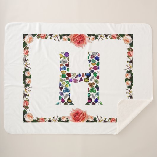 Monogramm H Sherpadecke (Vorderseite (Horizontal))