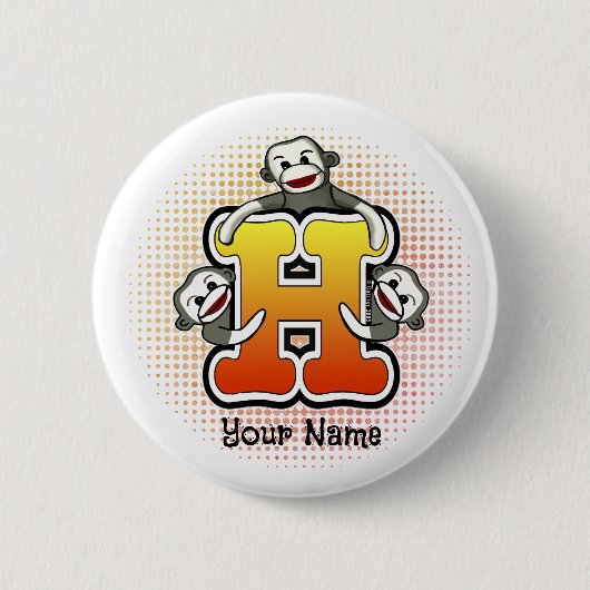 Monogramm H Sockenaffe Button (Vorderseite)