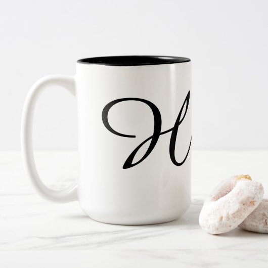 Monogramm-H Zweifarbige Tasse (Mit Donut)