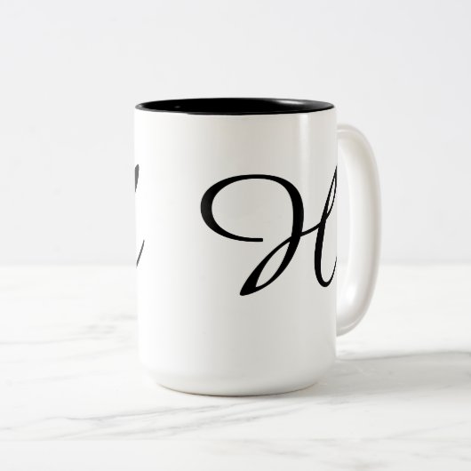 Monogramm-H Zweifarbige Tasse (VorderseiteRechts)