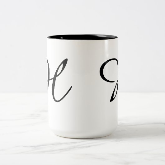 Monogramm-H Zweifarbige Tasse (Mittel)