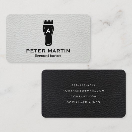 Monogramm-Haarklammern Visitenkarte (Vorne/Hinten)