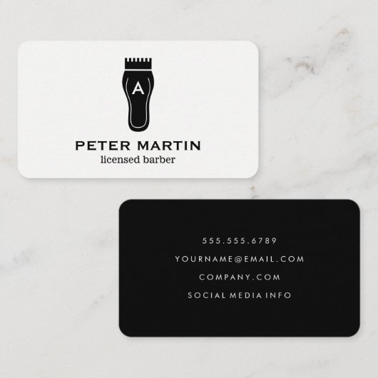 Monogramm-Haarklammern Visitenkarte (Vorne/Hinten)