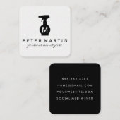 Monogramm Haarspray Flasche Quadratische Visitenkarte (Vorne/Hinten)