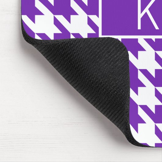 Monogramm Hahnentrittmuster Lila GL Splitter Mousepad (Ecke)