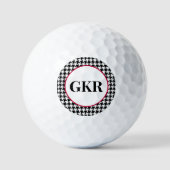 Monogramm, Hahnentrittmuster Muster, Wert 3 pkg Golfball (Vorderseite)