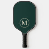 Monogramm Halbjahrhundert Solid Sage Green Farbe Pickleball Schläger (Vorderseite)