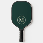 Monogramm Halbjahrhundert Solid Sage Green Farbe Pickleball Schläger (Rückseite)
