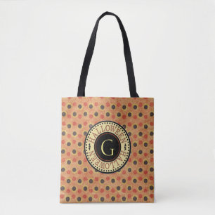 Monogramm Halloween All-Over-Tote-Beutel Tasche
