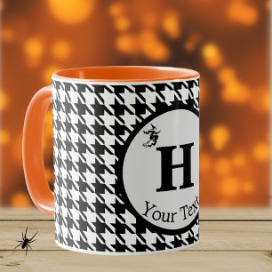 Monogramm Halloween Hahnentrittmuster 11oz Combo-T Tasse