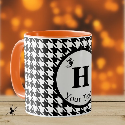 Monogramm Halloween Hahnentrittmuster 11oz Combo-T Tasse